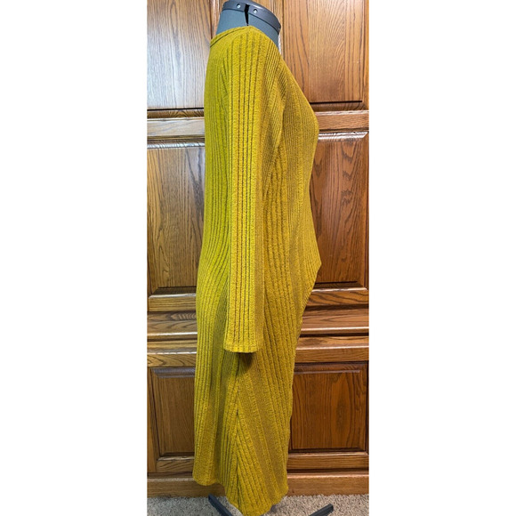 Vtg 90s/y2k Say Anything Sz M Knit Sweater Yellow Long Back Short Front - Picture 5 of 12